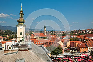 Aerial view of Zagreb rooftops