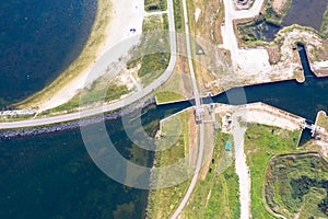 Aerial view on Zeewolde in Flevoland, Netherlands