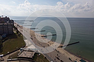 Aerial view of a Zelenogradsk, former Cranz, coastal resort, Zelenogradsky District, Kaliningrad Oblast, Russia, Sambian coastline