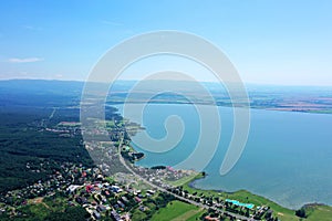 Aerial view of Zemplinska Sirava reservoir in Slovakia