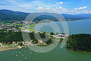 Aerial view of Zemplinska Sirava reservoir in Slovakia