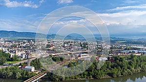 Aerial view of Zilina in Slovakia. Zilina is city in north-western Slovakia