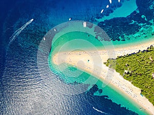 Aerial view of Zlatni rat beach