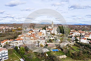 An aerial view of Zminj, Istria, Croatia