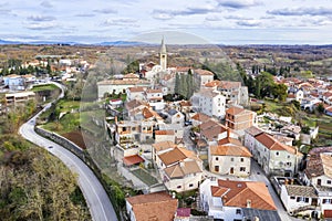 An aerial view of Zminj, Istria, Croatia