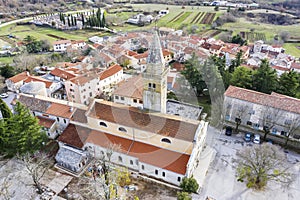 An aerial view of Zminj, Istria, Croatia