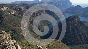 Aerial views of Blyde River Canyon and the three Rondavels in Graskop, Mpumalanga, South Africa