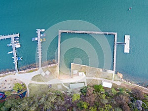 Aerial views Brooklyn Baths Sydney Australia