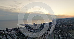 Aerial views of the cityscape of the suburbs of Limassol, Cyprus.