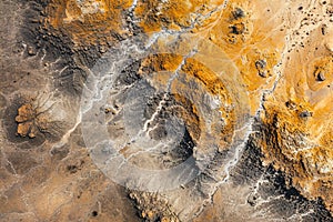 Aerial views of desert landscapes creating unique abstract visuals