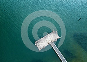 Aerial views of jetty at Sans Souci Australia