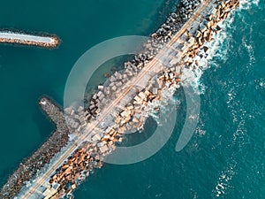 Aerial views Port Kembla Breakwall