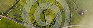 Aerial views on the typical abstract countryside of the east of Terceira Island, one of the islands of the AÃÂ§ores Azores photo