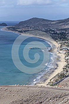 Aerial of Vila Baleira beach, Porto Santo island photo