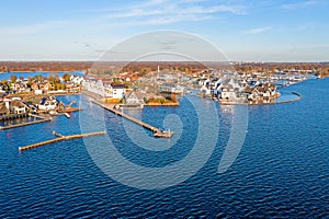 Aerial from the village Loosdrecht in the Netherlands