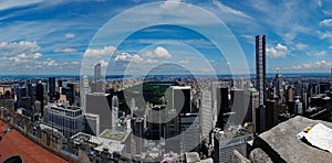 An aerial viw of New York