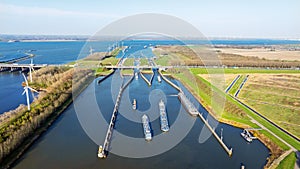 Aerial from the Volkerak sluices in the Netherlands
