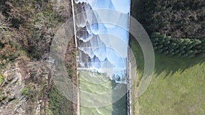 aerial water discharge dam