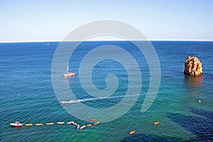 Aerial from watersports at Ponte Piedade at Lagos Portugal photo
