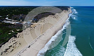 Aerial at Wellfleet, Cape Cod Showing Cahoon Hollow and the Beachcomber