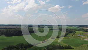 Aerial of Westminster crop fields farmland