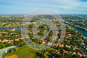 Aerial Weston Florida residential neighborhoods photo