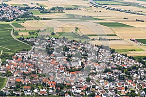 Aerial of Wicker, an old wine town