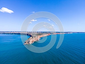 Aerial Wide Angel Panorama of Cape Kaliakra Cliff