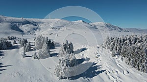 Aerial Winter view of Vitosha Mountain, Bulgaria