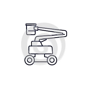 aerial work platform icon, AWP line vector