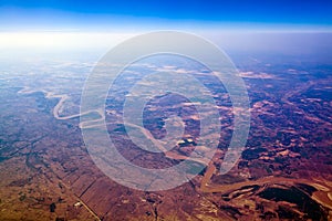 Aerial Yellow river China
