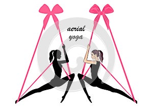 Aerial yoga. Yoga logo template design idea.