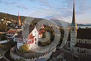 Aerial of Zug, Switzerland