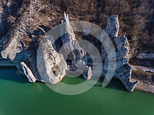 Aeriall view of Rock Phenomenon The Wonderful Rocks in Bulgaria.