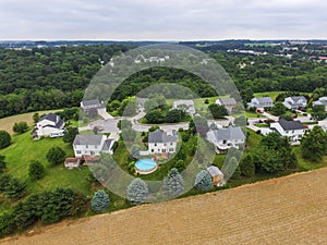 Aerials of New Freedom, Pennsylvania and surrounding Farmland du