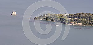 aerialview of palmaria island take from muzzerone mountain photo