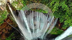 Aerian view of a big waterfall in a wild nature