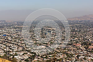 Aerieal view of overpopulated Santiago city