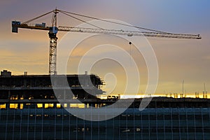 Aeriel Construction platform at dawn