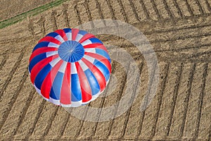 Aeriel view of a hot air balloon