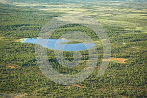 Aeriel view to Kiruna wilderness