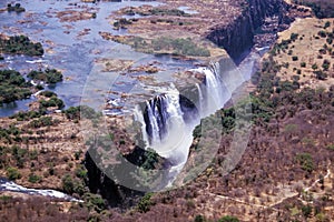 Aerial view of Victoria Falls - Zimbabwe