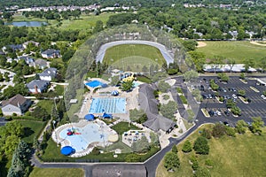 Aeril view of a public swimming pool and velodrome photo