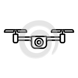 Aero filming drone icon outline vector. Operator cinema go