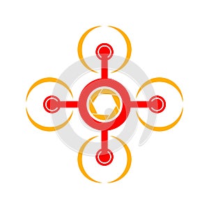Aero Flying Drone Symbol Logo Design