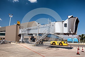 Aero gangway bridge, boarding bridge on airport