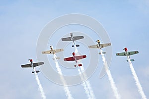 Aerobatic airplanes at airshow