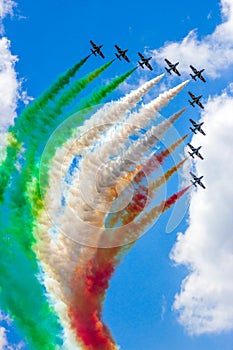 aerobatic demonstration team Frecce Tricolori airshow