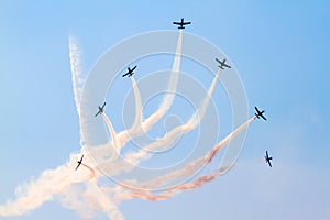 Aerobatic group on the airshow