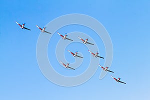 Aerobatic group on the airshow